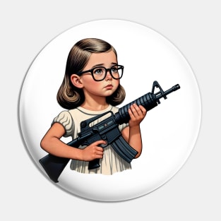 The Little Girl and a Gun Pin