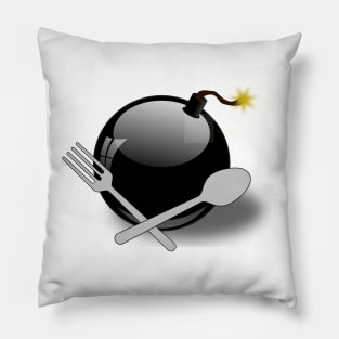 Funny Explosive Bomb with Spoon and Fork Utensils Pillow