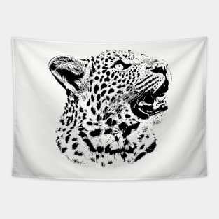 Inquisitive Young Leopard | African Wildlife Tapestry