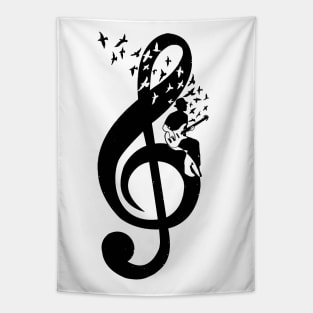 Treble Clef - Bass Guitar Tapestry