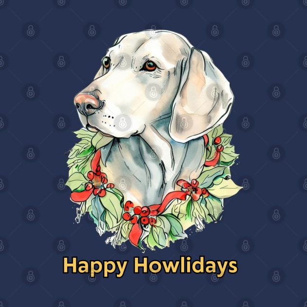 Happy Howlidays Weimaraner by ZogDog Pro