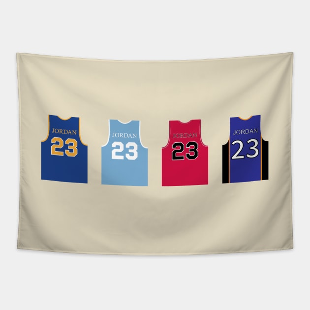 Michael Jordan Jersey History Tapestry by WalkDesigns