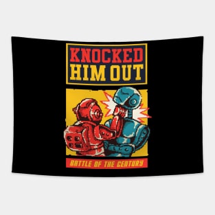 knocked him out robot pixel Tapestry