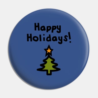 Happy Holidays Christmas Tree Pin