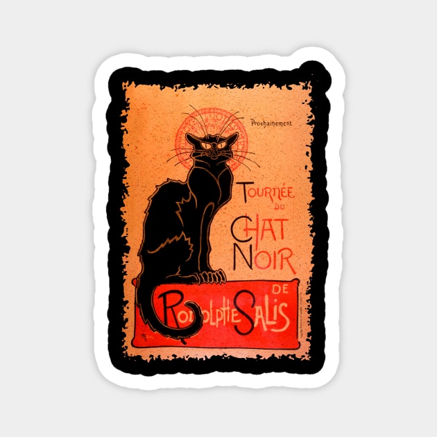 Le Chat Noir Vintage French Poster Design Magnet by Samuel John