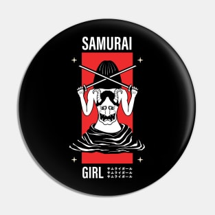 Samurai Girl Japanese Design Pin