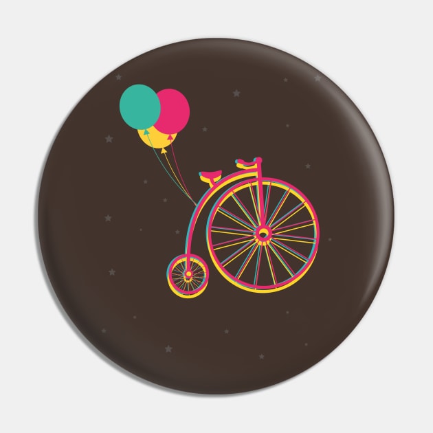 Vintage Flying Bike on Space Pin by Dellan