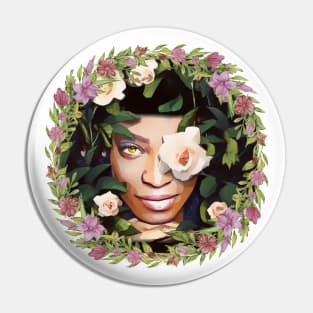 Floral Black Queen Pin