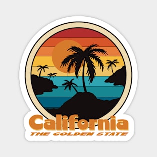 California The Golden State - Sunset Palms Magnet