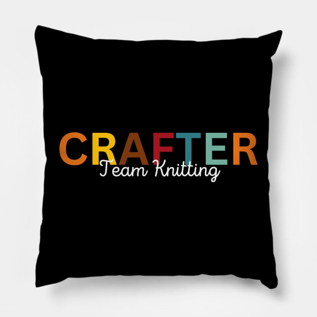 Crafter Team Knitting Pillow by Craft Tea Wonders