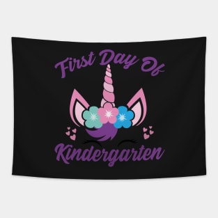 Unicorn With Purple Text | First Day of Kindergarten Tapestry