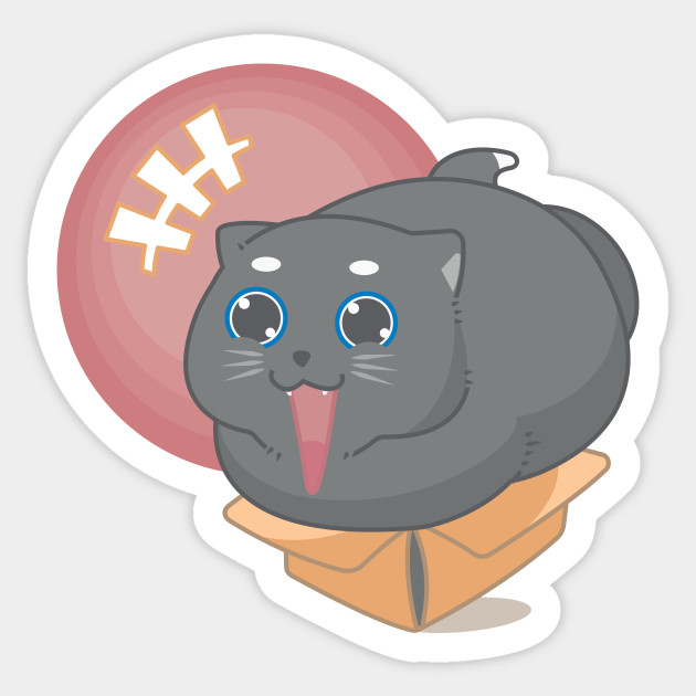 Black Cat And The Box Cute Cat Sticker Teepublic Uk