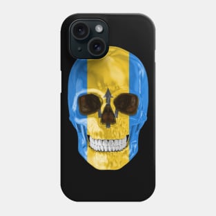 Barbados Flag Skull - Gift for Barbadian With Roots From Barbados Phone Case