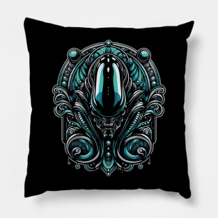 Alien Xenomorph Abstract Horror Movie Fan Art Pillow