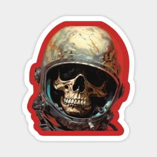 Skeleton in An Astronaut Helmet Magnet