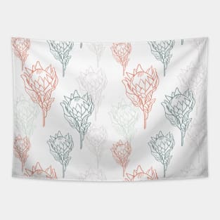 Flower pattern with tropical king proteas Tapestry