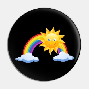 Colorful Rainbow & Sun Pin