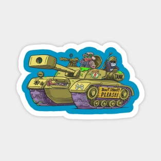 team in a desert tank Magnet