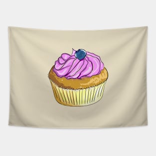 Cake with butter cream and blueberry on top Tapestry