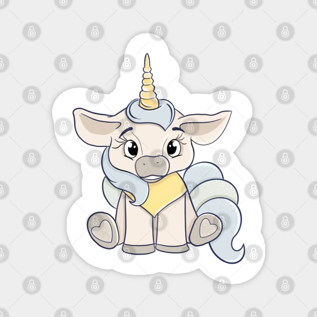 Cute baby unicorn, unicorns lovers, cartoon horse, blue unicorn Magnet by PrimeStore
