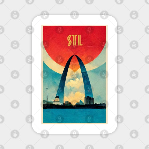 Saint Louis, Missouri Vintage Poster Alternate Design Magnet by The Experience
