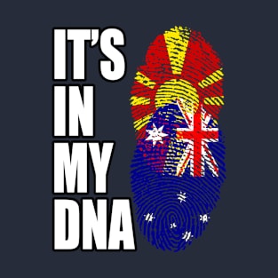 Macedonian And Australian Mix Heritage DNA Flag T-Shirt