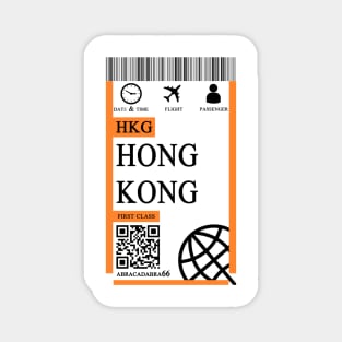 Hongkong flight ticket boarding pass new Magnet