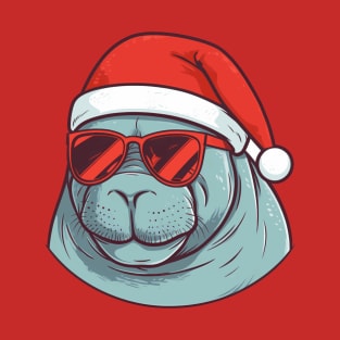 manatee in a Christmas hat T-Shirt