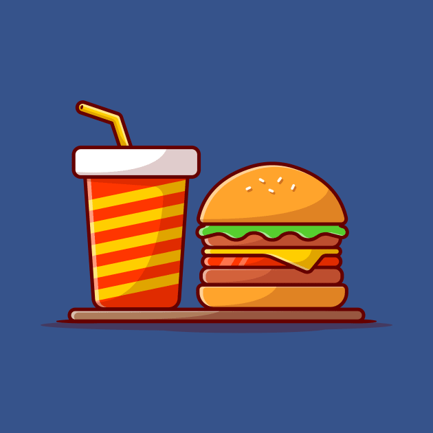 Burger And Soda Cartoon Vector Icon Illustration (10) by Catalyst Labs