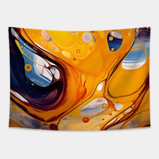 Sunset Hues Fluid Abstract Tapestry