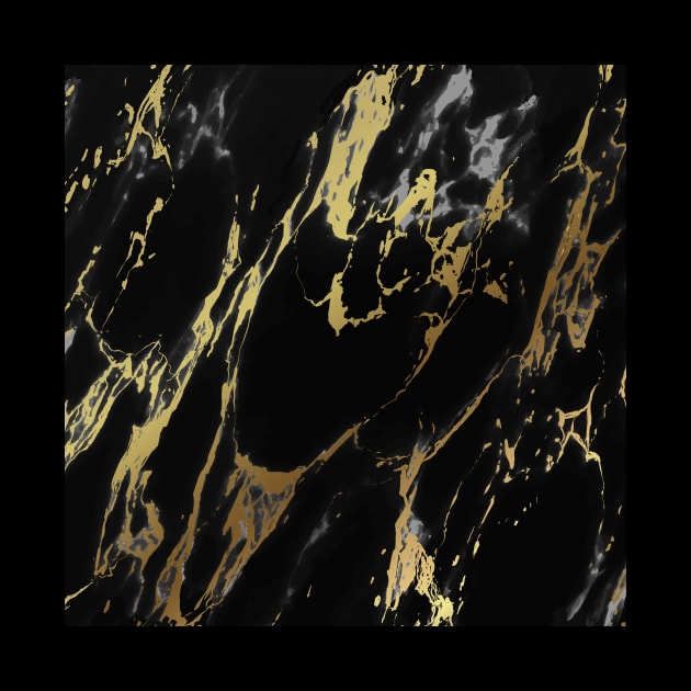 Black Marbling Effect Gold Design by Vibrant Vista