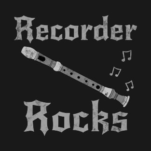 Recorder Rocks, Recorderist Goth Heavy Rock Woodwind Musician T-Shirt