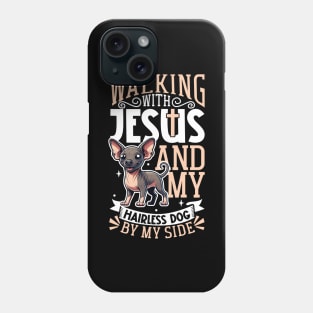 Jesus and dog - Ecuadorian Hairless Dog Phone Case