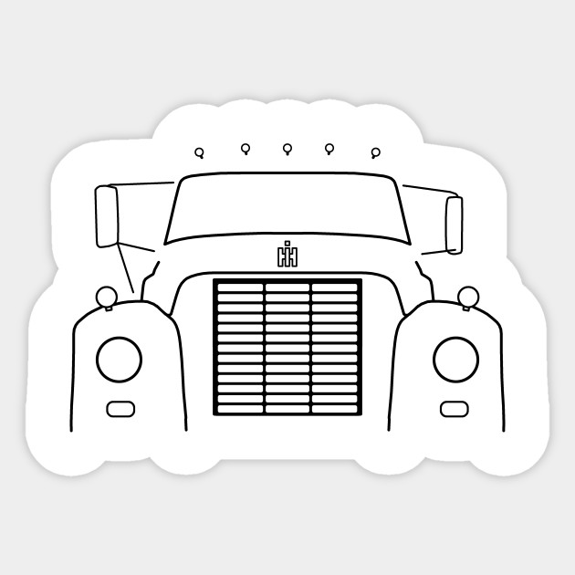 International Harvester Loadstar 1600 Classic Truck Black Outline Graphic Truck Sticker Teepublic