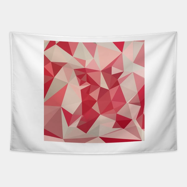 Cardinal Red Abstract Low Polygon Background Tapestry by retrovectors