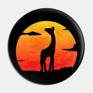 Giraffe At Sunset Pin