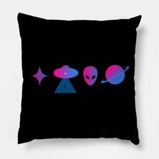 Alien, planet, star, ufo Pillow