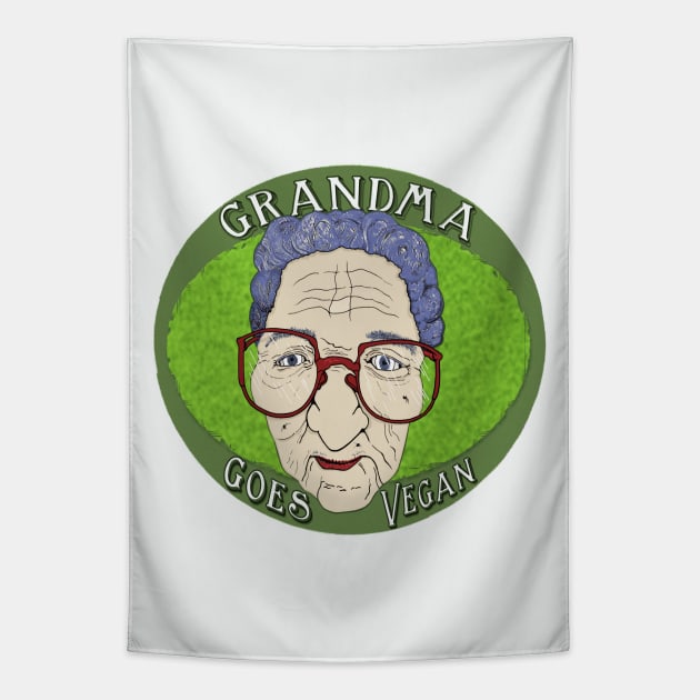 Grandma Goes Vegan Tapestry by SvanO Design