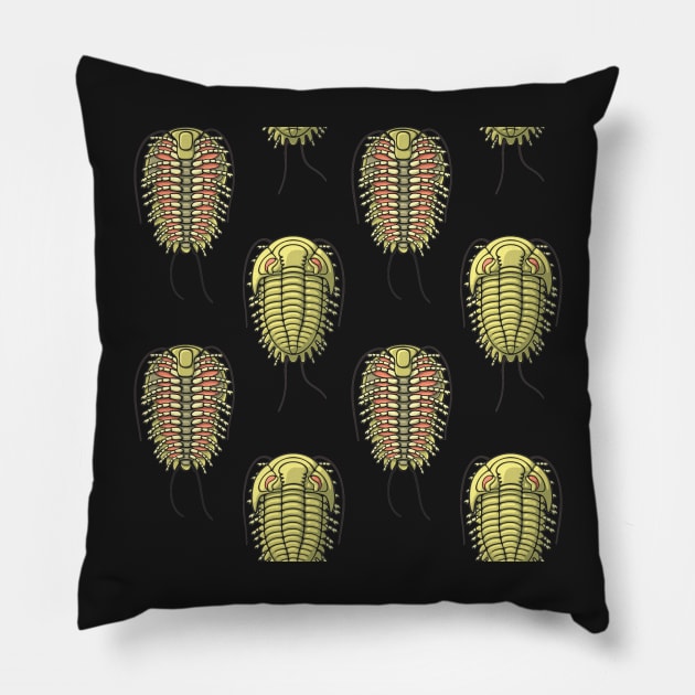 Trilobite Illustration Pattern Pillow by taylorcustom