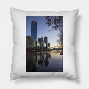 The Melbourne Skyline, looking towards the Docklands, Victoria, Australia. Pillow