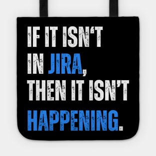 If it isn't in JIRA, then it isn't happening. Tote