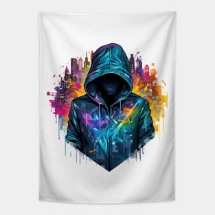 Mistery Shadow Hacker Gamer Urbain City Life Tapestry