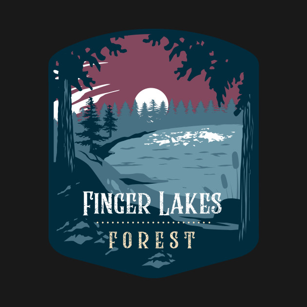 Disover Finger Lakes Forest Camping Hiking and Backpacking through National Parks, Lakes, Campfires and Outdoors - Finger Lakes - T-Shirt