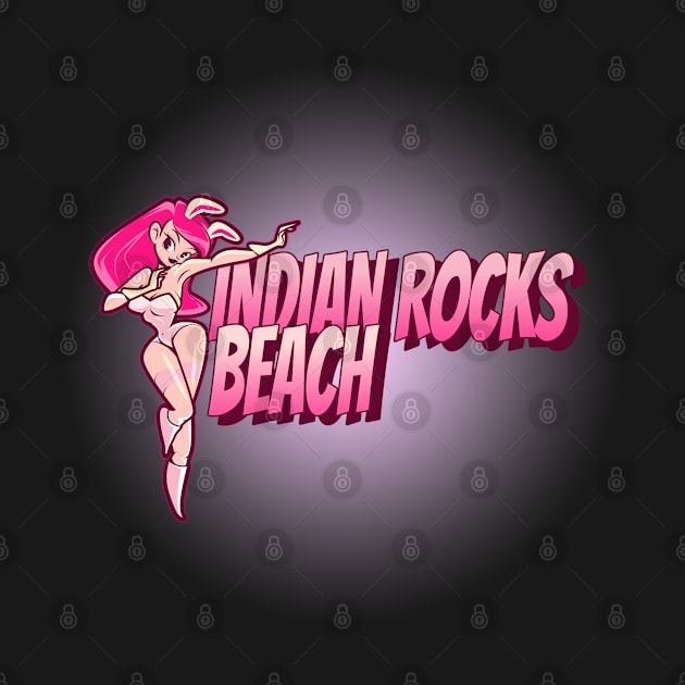 Indian Rock Beach Sunshine in a Beach with a Pink Sexy Cartoon Girl Bunny Island and River T-shirt by AbsurdStore