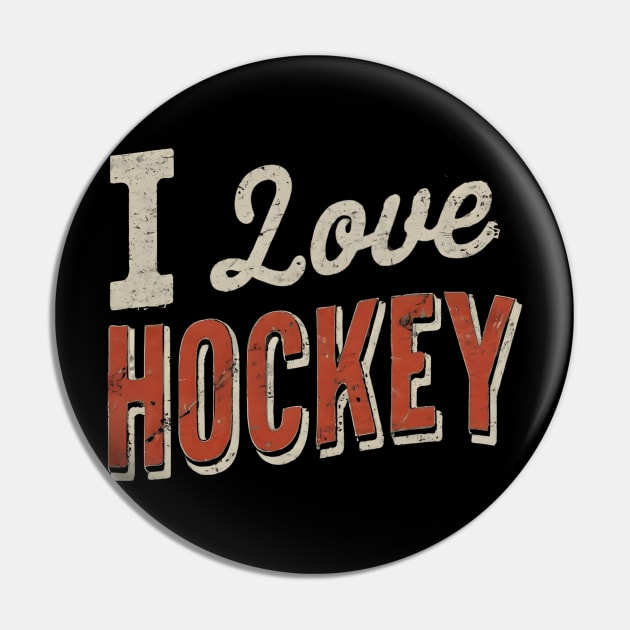 I love hockey Pin by NomiCrafts