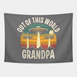 Retro Space-Themed Grandfather Appreciation Tapestry