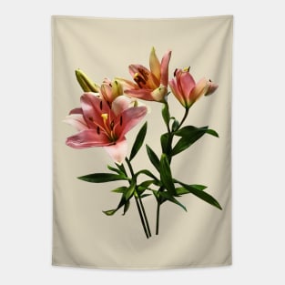 Lilies - Pink Lily Trio Tapestry