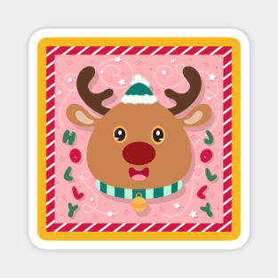 Tweely Deer  Reindeer. logo design Magnet