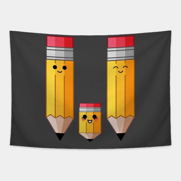 Cute Pencil Family Tapestry by JustImagined