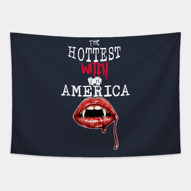 The Hottest Witch in America Women's Halloween Tapestry by Kibria1991